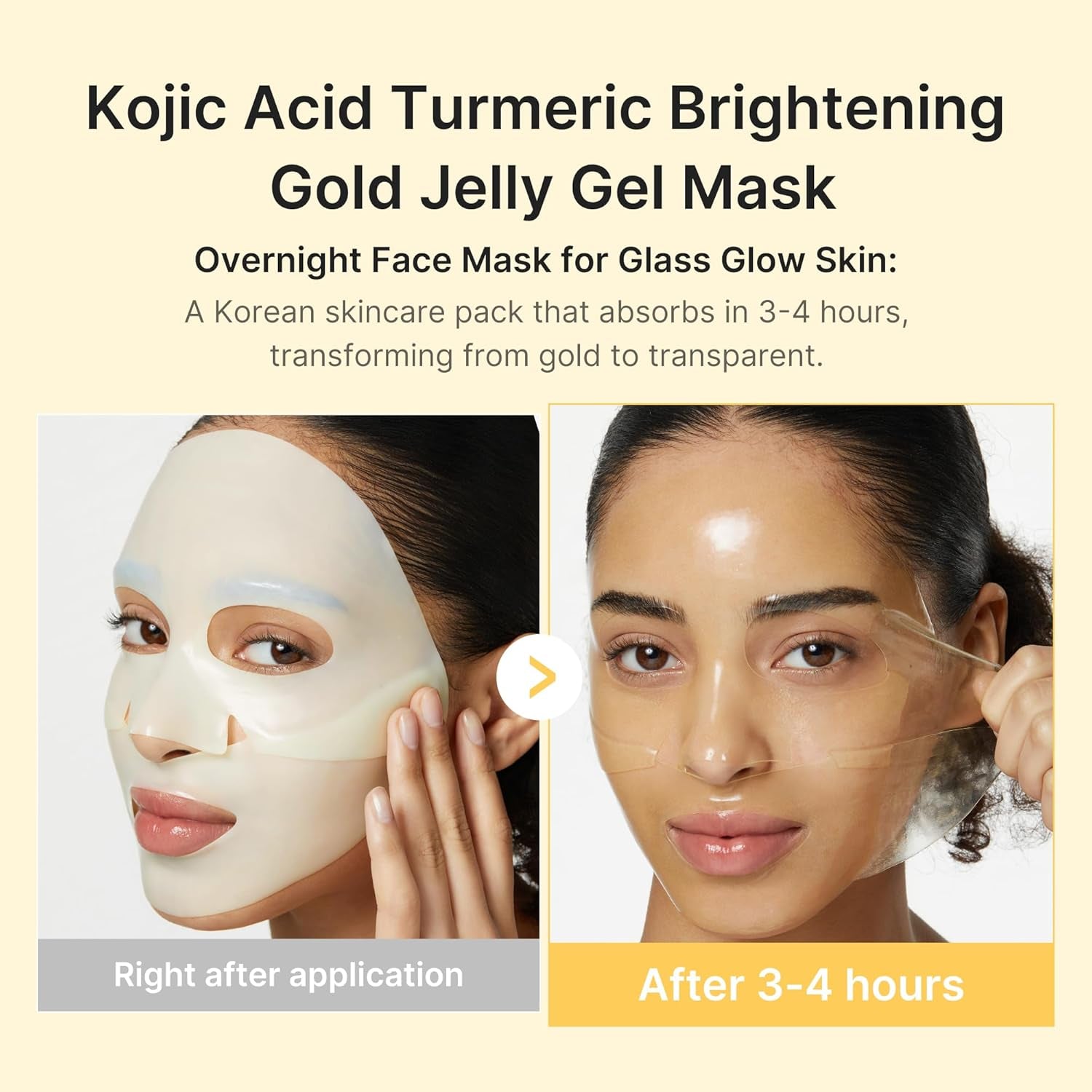 Medicube Kojic Acid Turmeric Brightening Gold Jelly Gel Mask | Overnight Face Mask for Glass Glow Skin- Elasticity, Hydrating, Firming and Moisturizing | Korean Skincare, 28Grams X 4Ea