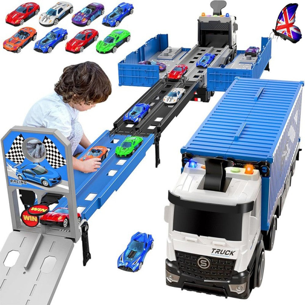 Transport Truck Toys Cars with 8 Metal Race Cars Toy Gifts for Boys Ages 3 4 5 6