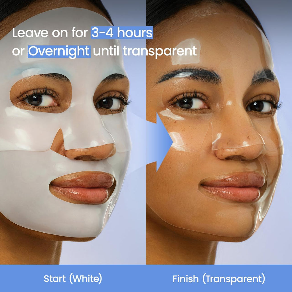 BIODANCE Hydro Cera-Nol Real Deep Face Mask 4 Pcs | after Sun Care, Sunburn Relief, Soothing | Hydrogel Overnight Mask | Korean Face Mask for Glass Skin | Korean Skincare