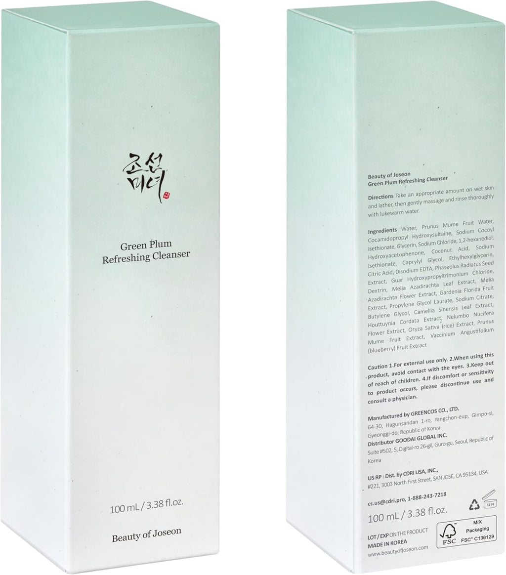 Beauty of Joseon Green Plum Refreshing Cleanser (100Ml, 3.38 Fl.Oz.)