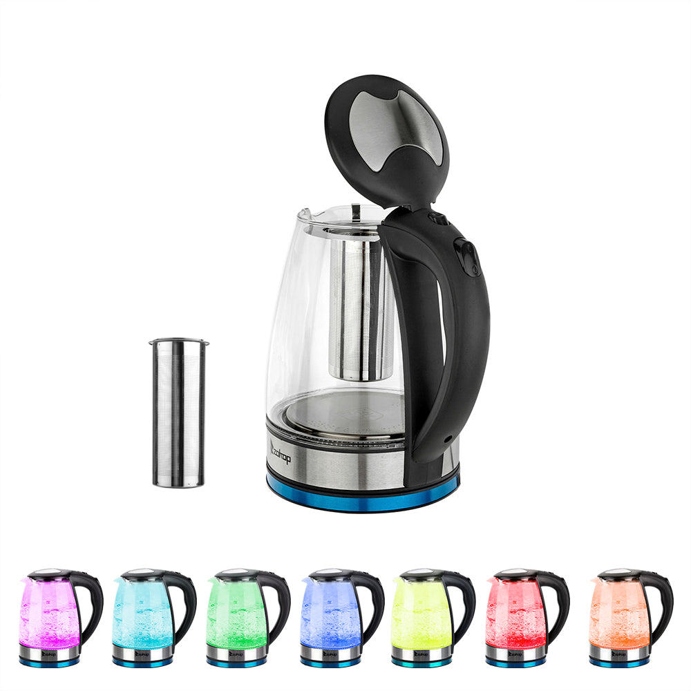 Zokop High Quality 1.8L Electric Glass Kettle 220V 2000W UK Plug