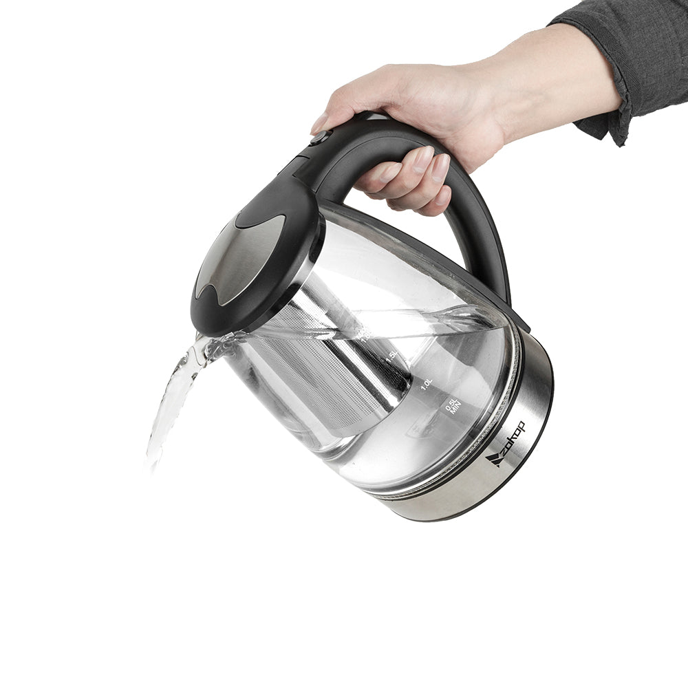 Zokop High Quality 1.8L Electric Glass Kettle 220V 2000W UK Plug