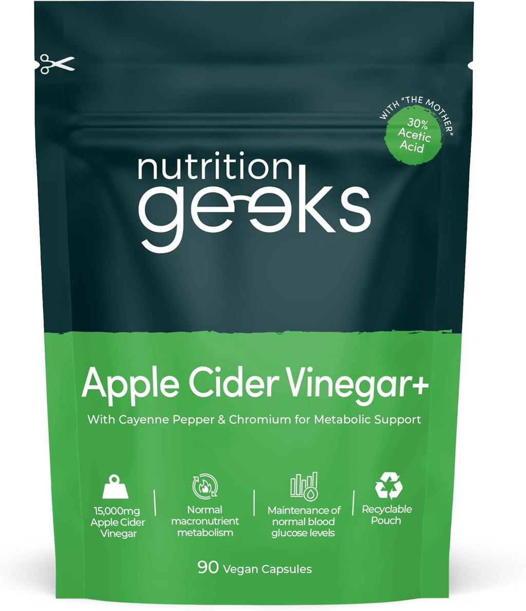 Apple Cider Vinegar Capsules 15,000Mg with Mother & 30% Acetic Acid - Enhanced with Chromium & Cayenne Pepper - 90 Vegan Capsules (Not Apple Cider Vinegar Gummies or Liquid), Teeth Friendly - UK Made