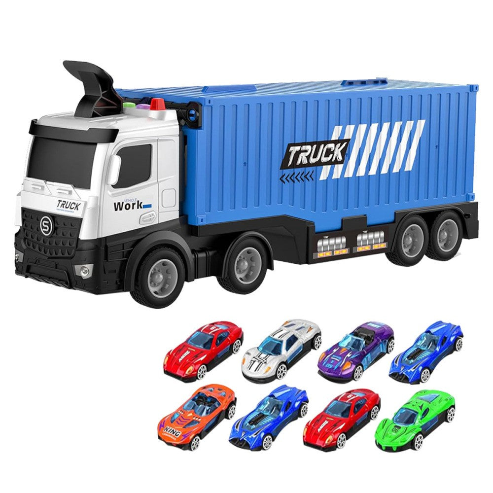 Transport Truck Toys Cars with 8 Metal Race Cars Toy Gifts for Boys Ages 3 4 5 6
