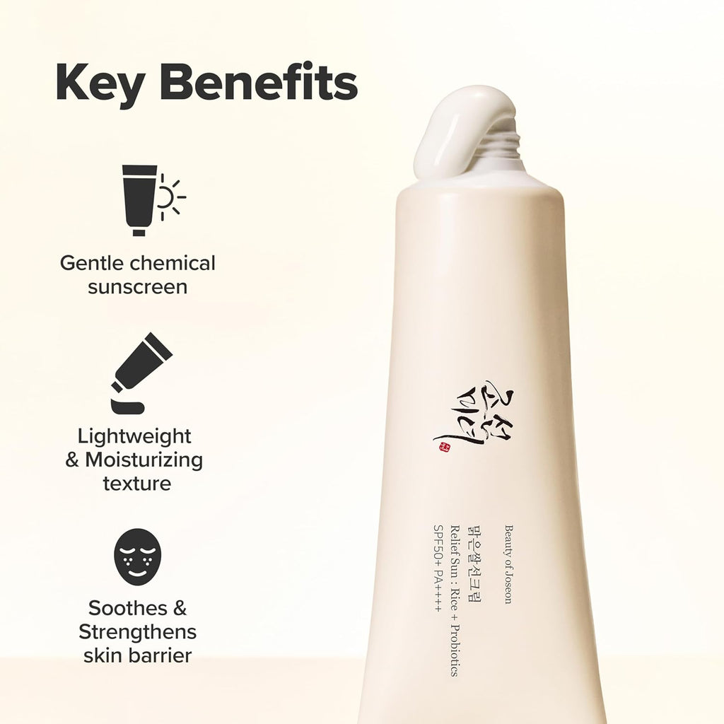 Beauty of Joseon Relief Sun Rice Probiotics SPF 50+ PA++++ Korean Sunscreen Sunblock for Face Daily Sunscreen for Men Women Skincare 50Ml