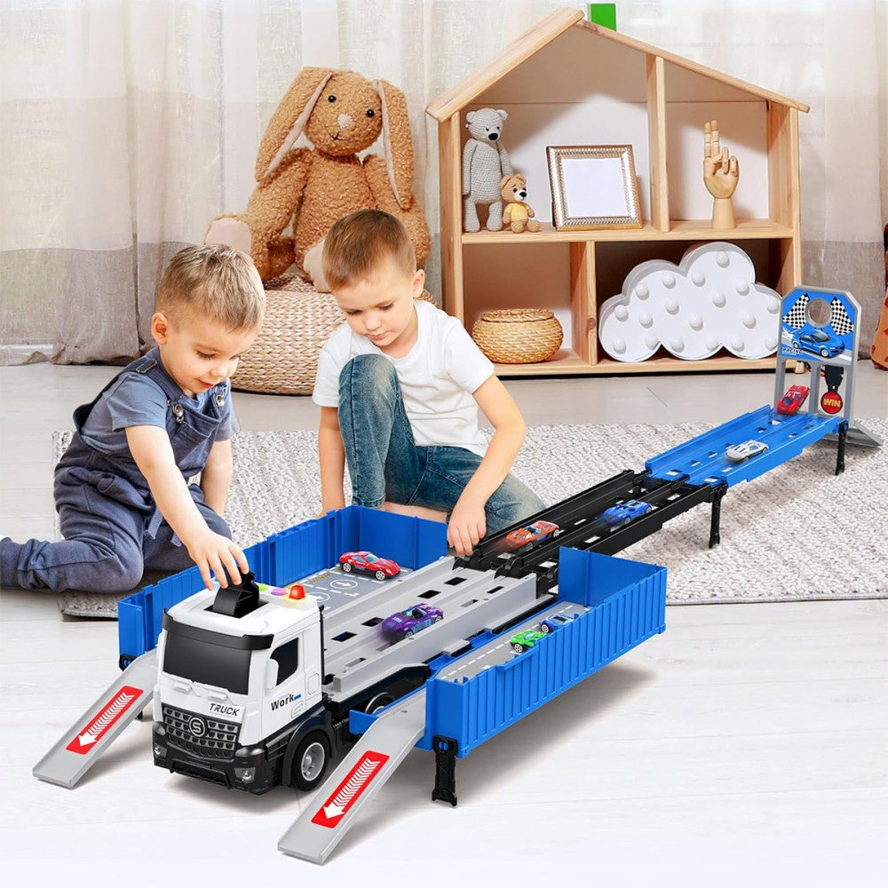 Transport Truck Toys Cars with 8 Metal Race Cars Toy Gifts for Boys Ages 3 4 5 6