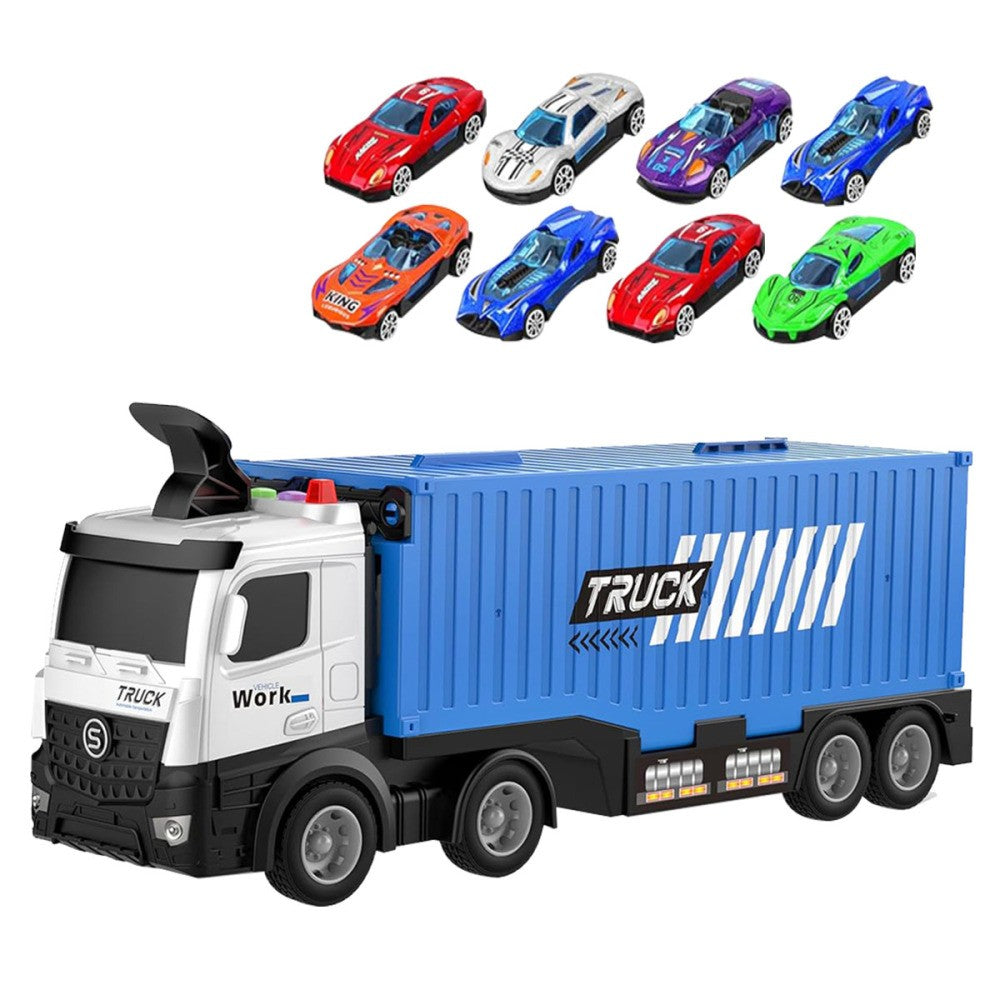 Transport Truck Toys Cars with 8 Metal Race Cars Toy Gifts for Boys Ages 3 4 5 6