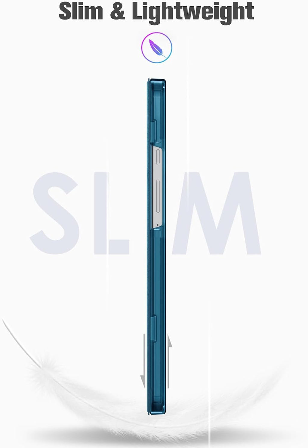 FINTIE Case for Samsung Galaxy Tab A11 8.7 Inch Peacock Blue 2025/ Tab A9 8.7 Inch Screen Size, Ultra Thin Protective Case with Translucent Back Cover for Tablet A11/ A9, 