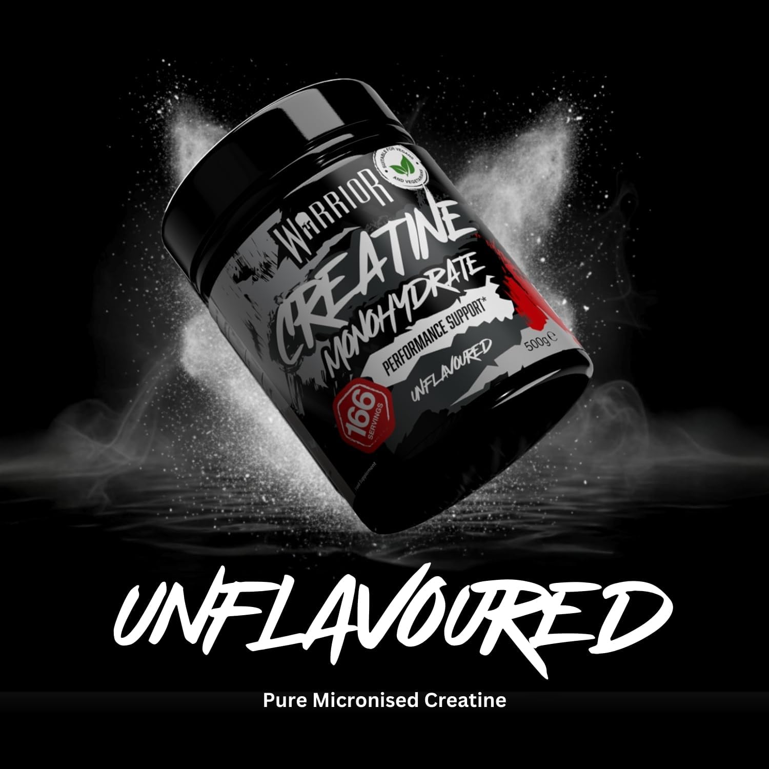 Warrior Creatine Monohydrate Powder 500G (166 Servings) Unflavoured – Pure Creatine Powder