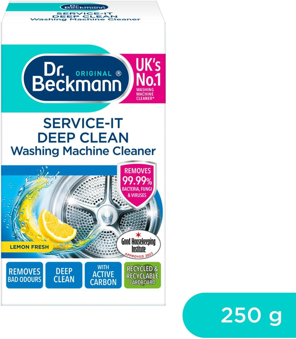 Dr. Beckmann Service-It Deep Clean Washing Machine Cleaner | Removes 99,99 % of Bacteria and Fungi and Viruses 250 G
