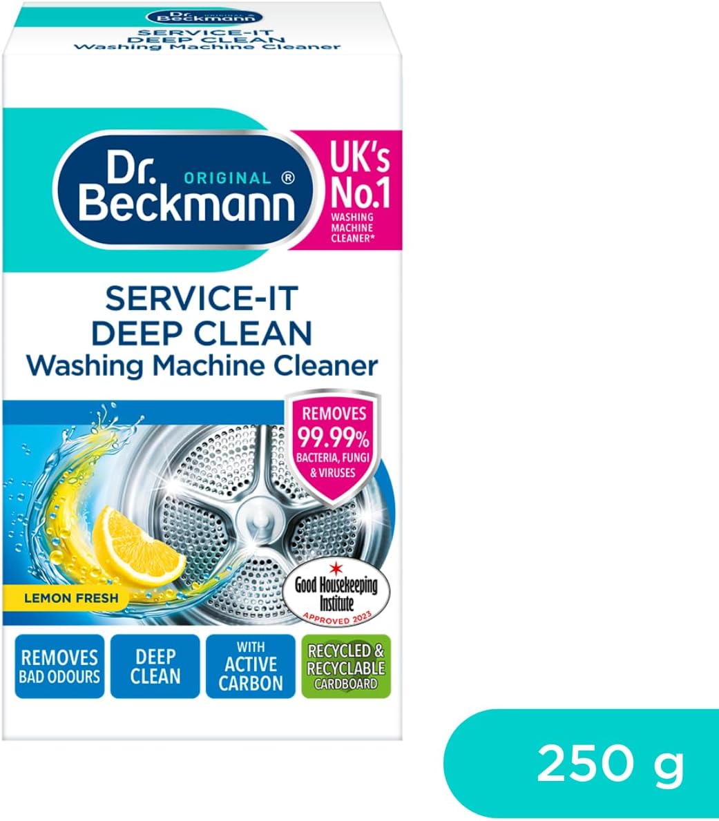 Dr. Beckmann Service-It Deep Clean Washing Machine Cleaner | Removes 99,99 % of Bacteria and Fungi and Viruses 250 G
