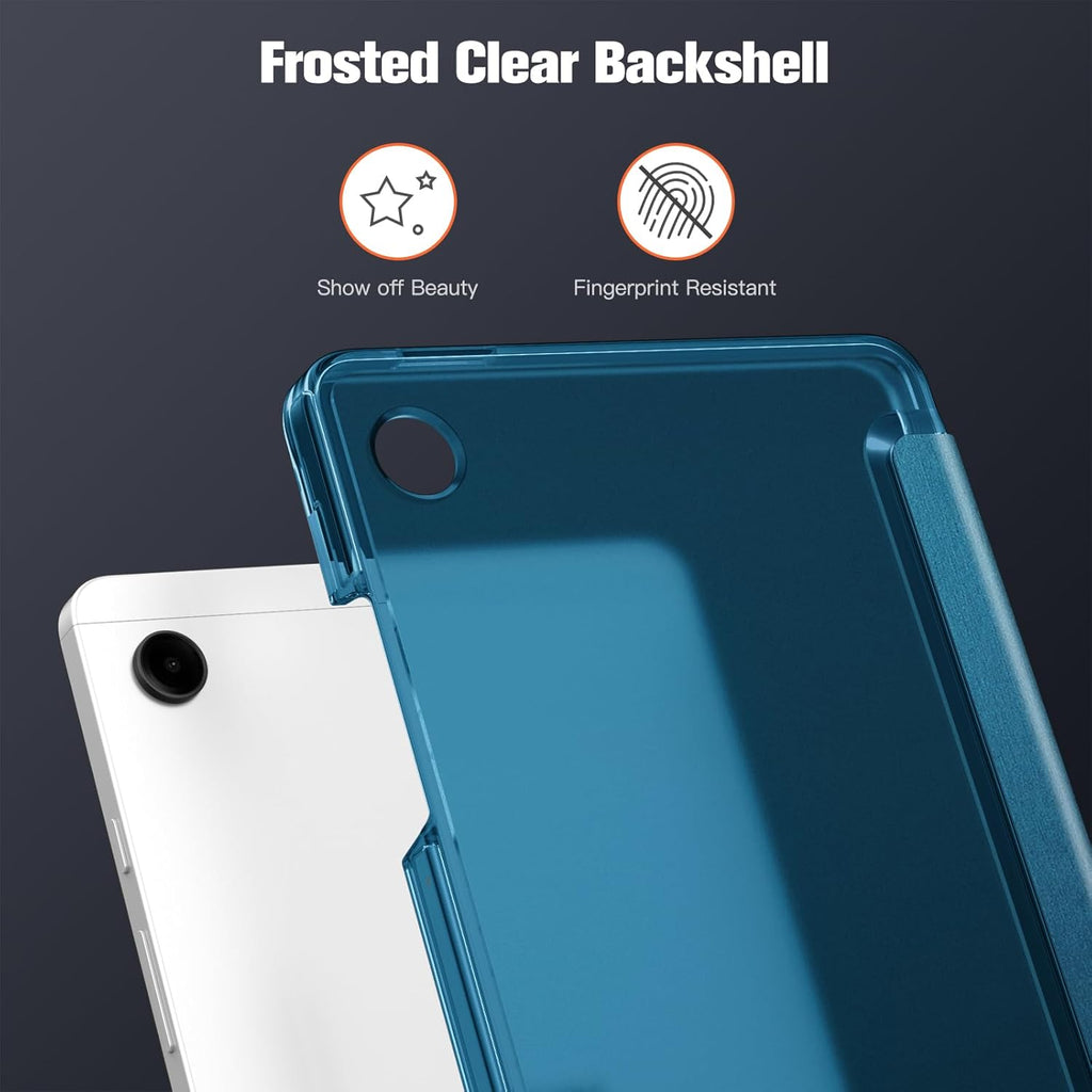 FINTIE Case for Samsung Galaxy Tab A11 8.7 Inch Peacock Blue 2025/ Tab A9 8.7 Inch Screen Size, Ultra Thin Protective Case with Translucent Back Cover for Tablet A11/ A9, 