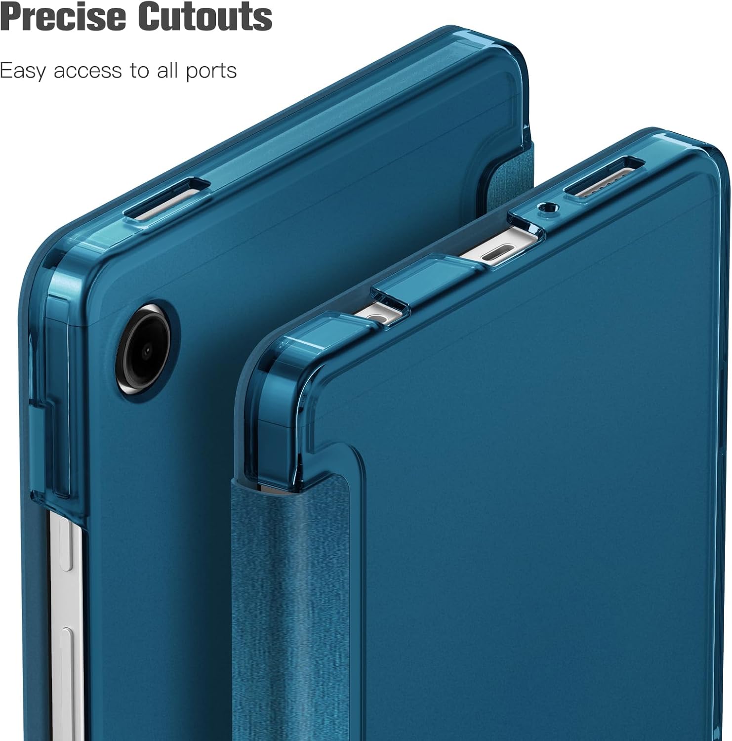 FINTIE Case for Samsung Galaxy Tab A11 8.7 Inch Peacock Blue 2025/ Tab A9 8.7 Inch Screen Size, Ultra Thin Protective Case with Translucent Back Cover for Tablet A11/ A9, 