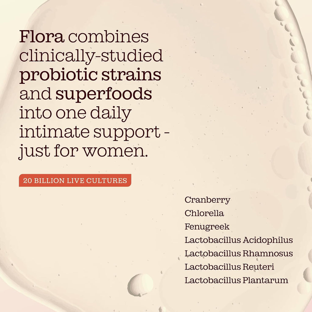 Intimate Flora for Women | 20 Billion CFU Fortified with 15,000Mg Cranberry, Fenugreek & Chlorella | Bio Cultures for Women'S Intimate Flora | 60 Capsules | Free Soul