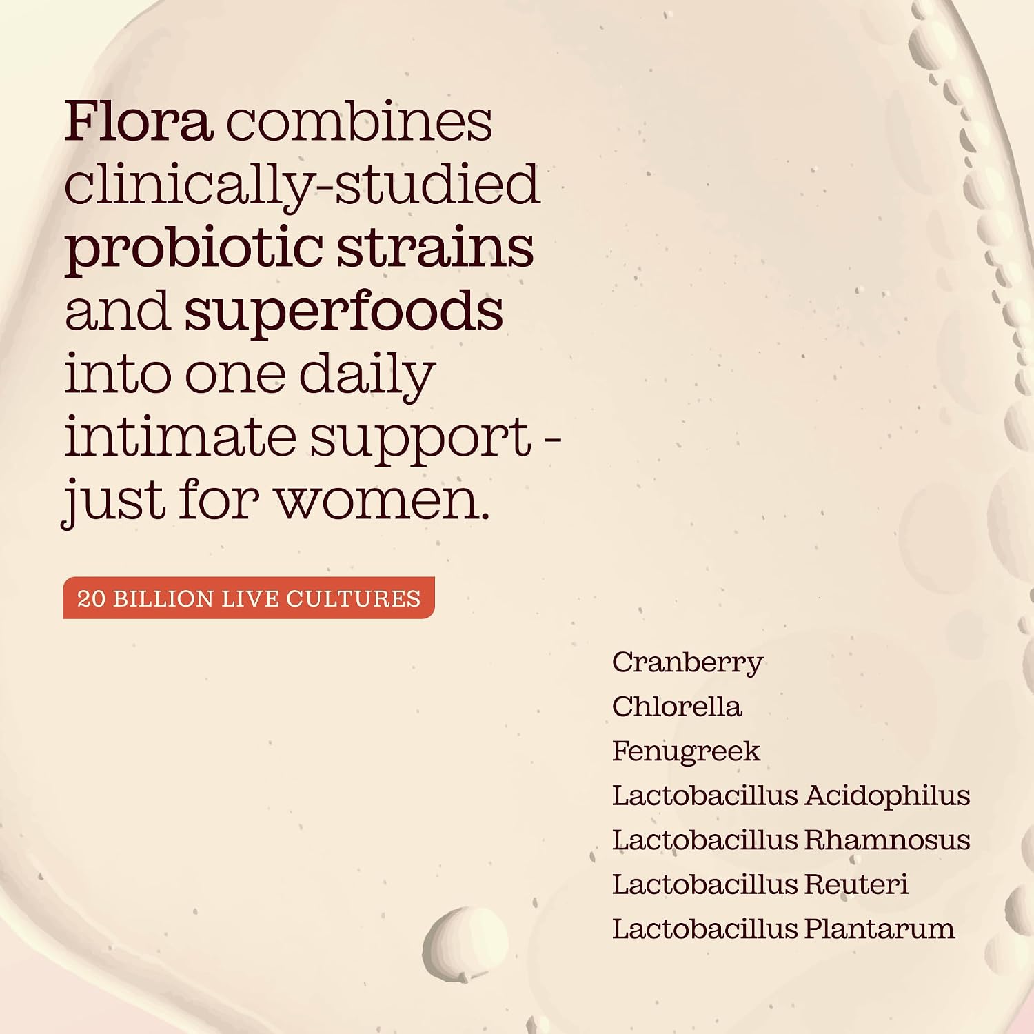 Intimate Flora for Women | 20 Billion CFU Fortified with 15,000Mg Cranberry, Fenugreek & Chlorella | Bio Cultures for Women'S Intimate Flora | 60 Capsules | Free Soul