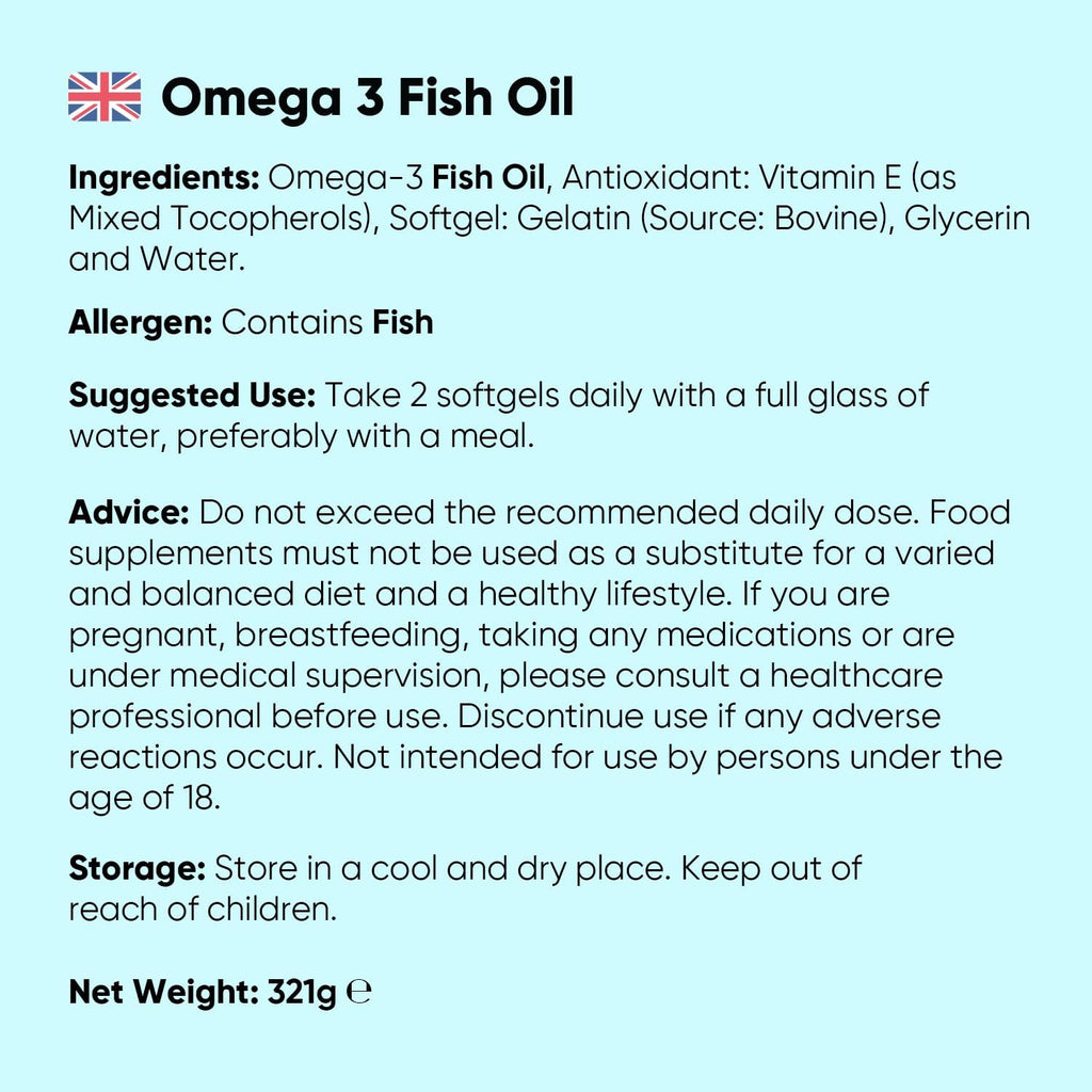 Omega 3 Fish Oil 2000Mg - 240 Softgels (4 Months Supply) - 660Mg EPA & 440Mg DHA - Omega 3 Fatty Acids Supplements - Non-Gmo, Gluten-Free & Lactose-Free - Fish Oil Capsules - Made in the UK