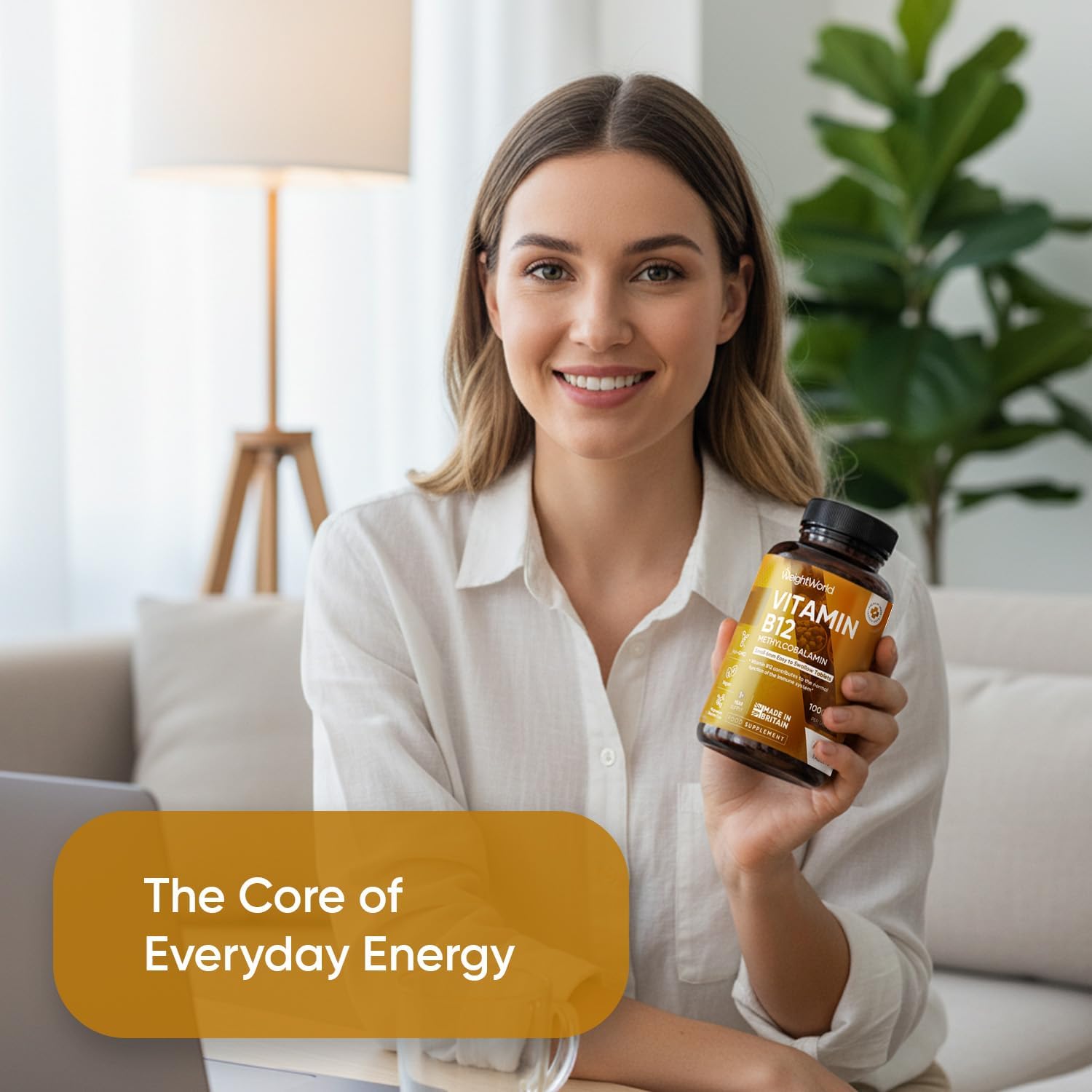 Vitamin B12 Tablets - 450 Tablets (1+ Year Supply) - 1 per Day - 1000Mcg - 6Mm in Size - Easy to Swallow - Methylcobalamin Form - Vegan Vitamin B12 Supplement for Men & Women - Made in the UK
