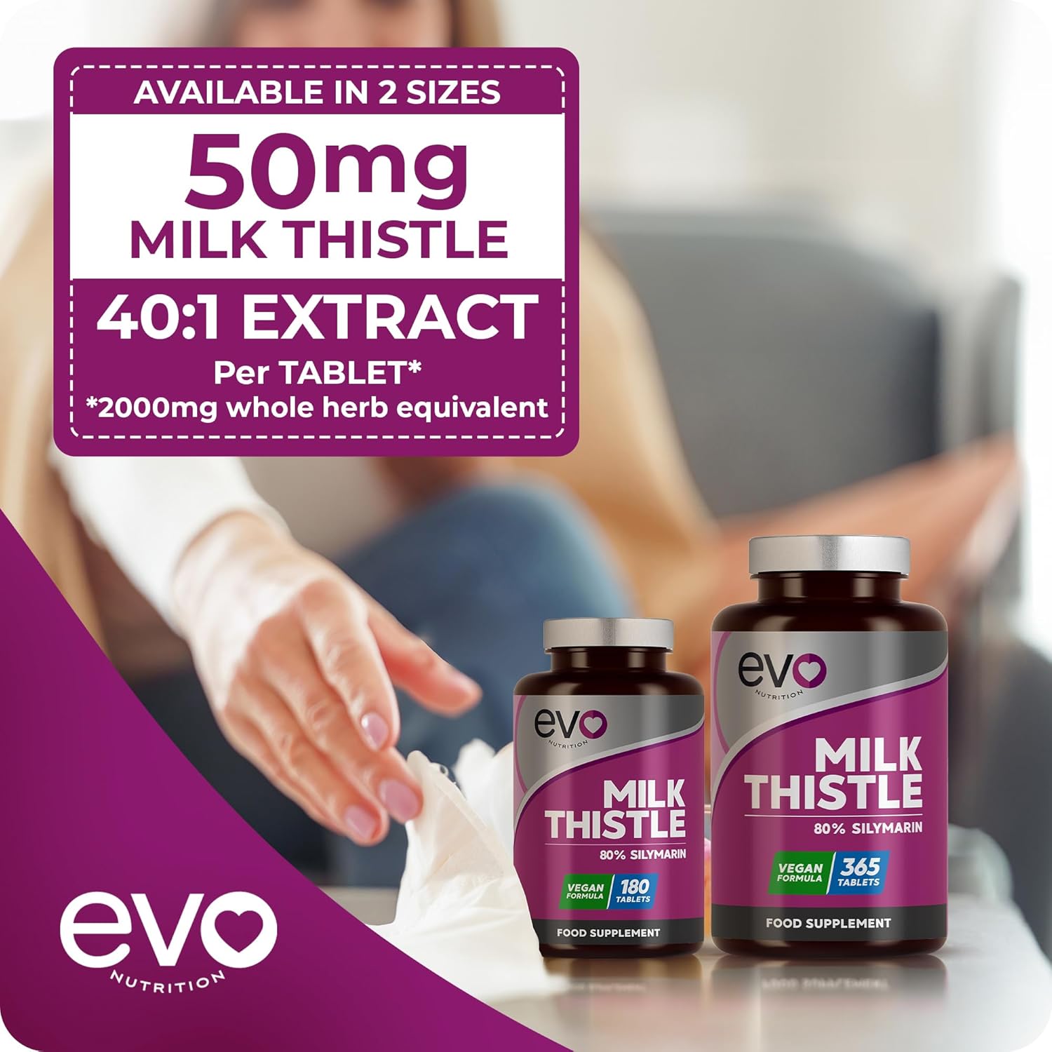 Milk Thistle Tablets | 80% Silymarin | 180 Tablets | Vegan Supplement | Milk Thistle Capsules Alternative | Made in the UK