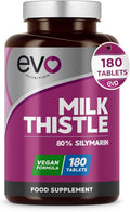Milk Thistle Tablets | 80% Silymarin | 180 Tablets | Vegan Supplement | Milk Thistle Capsules Alternative | Made in the UK