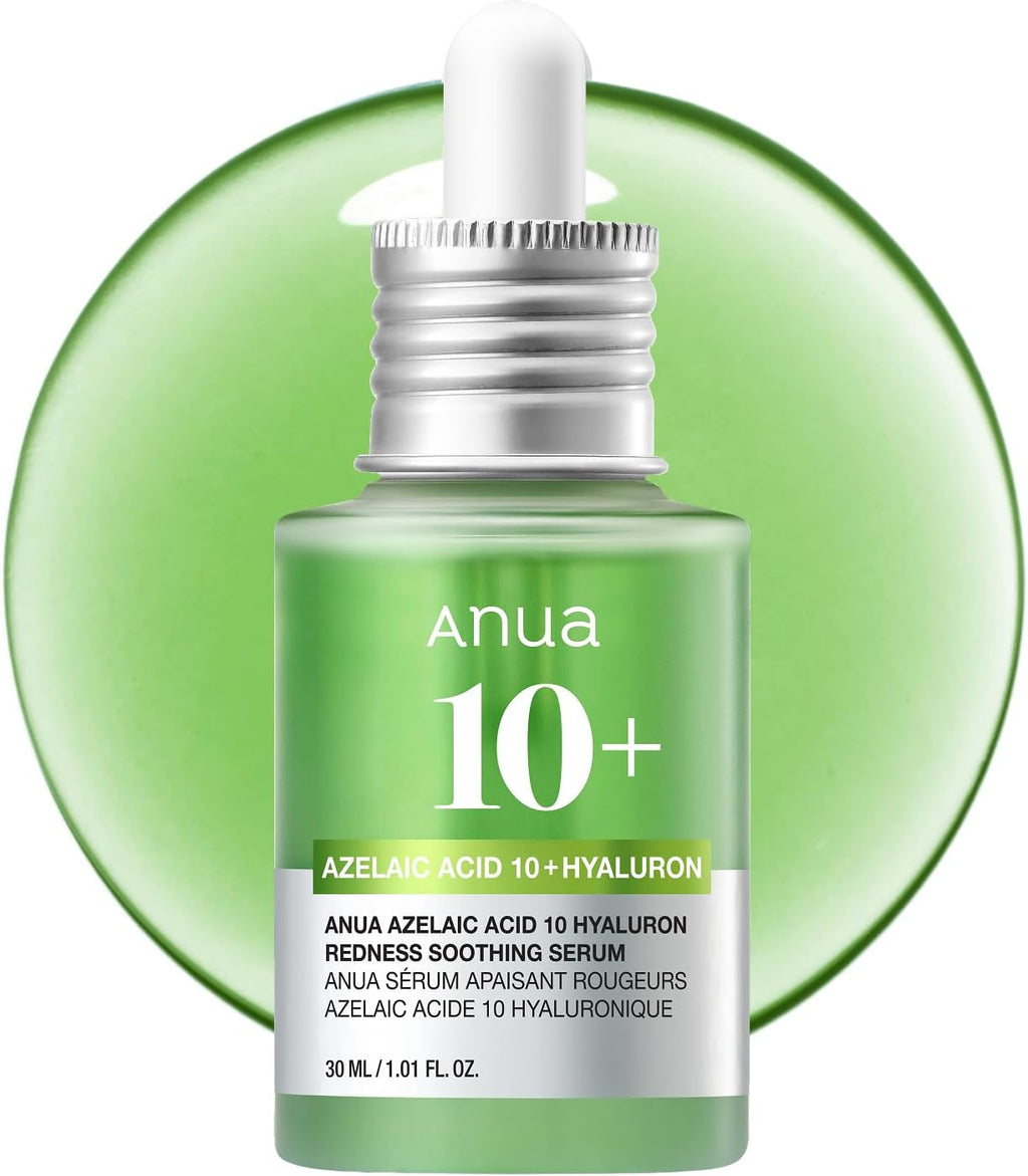 Anua Azelaic Acid 10 Hyaluron Redness Soothing Serum, Facial Serum for Blemish-Prone & Oily-Prone Skin, Lightweight & Hydrating Blemish Care, Hyaluronic Acid, Korean Skincare, 30Ml