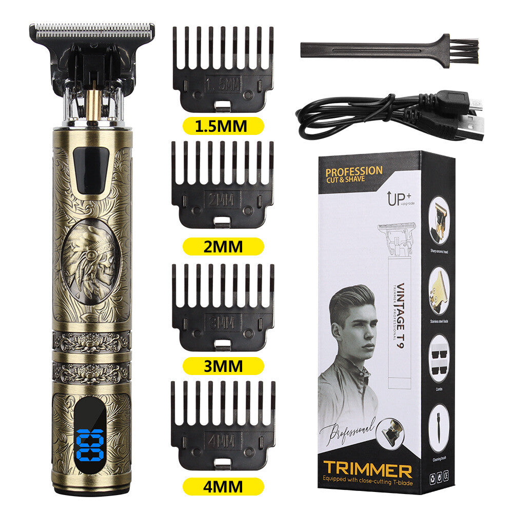 Professional Men Cordless Hair Clippers Beard Trimmer Cutting Machine Kit Small LCD Screen Display