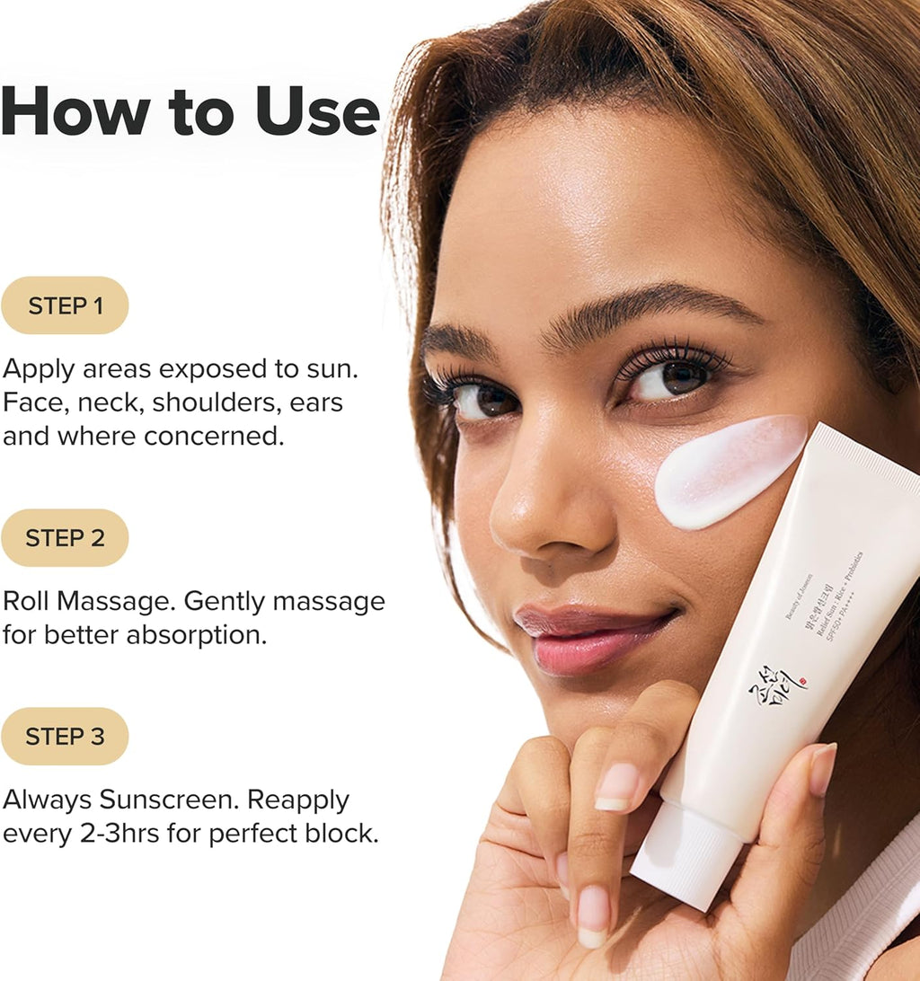 Beauty of Joseon Relief Sun Rice Probiotics SPF 50+ PA++++ Korean Sunscreen Sunblock for Face Daily Sunscreen for Men Women Skincare 50Ml