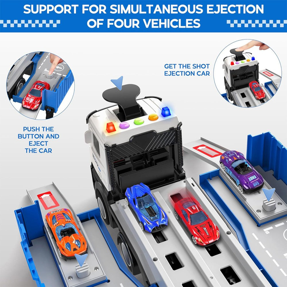Transport Truck Toys Cars with 8 Metal Race Cars Toy Gifts for Boys Ages 3 4 5 6